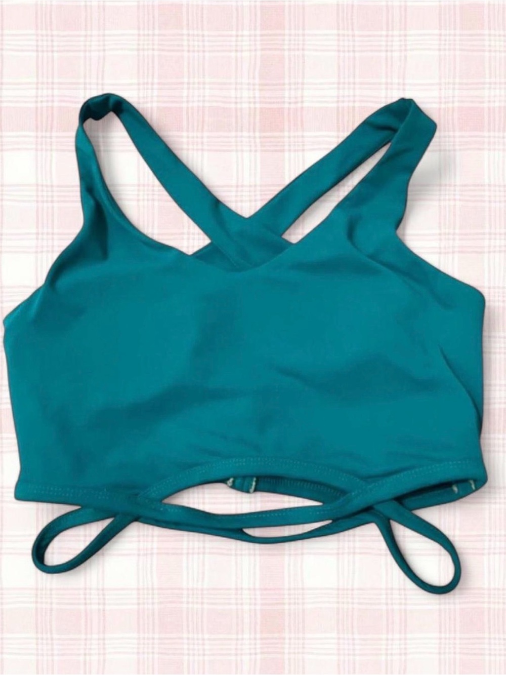 Women’s Strappy Fabletics Teal Sports Bra Top